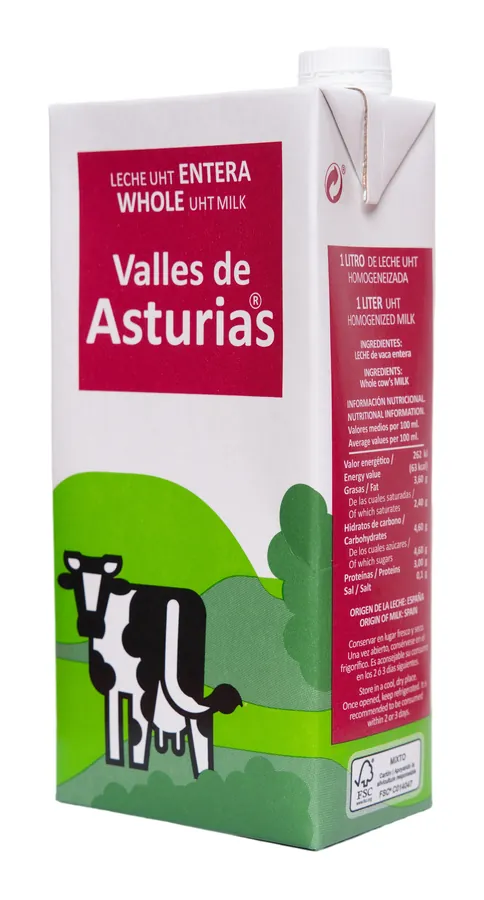 Brik de leche entera Valles de Asturias